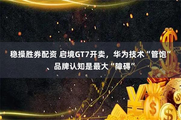 稳操胜券配资 启境GT7开卖，华为技术“管饱”、品牌认知是最大“障碍”